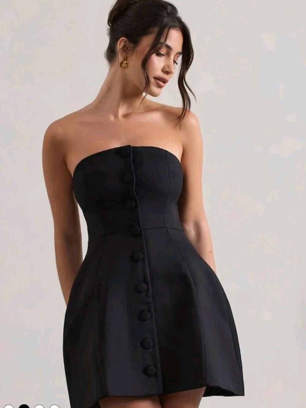 Club London Anniston bandeau tailored button mini dress size 8 NEW